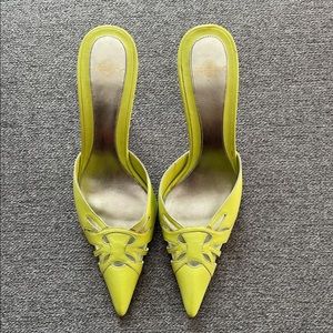 Lime green slip in heels